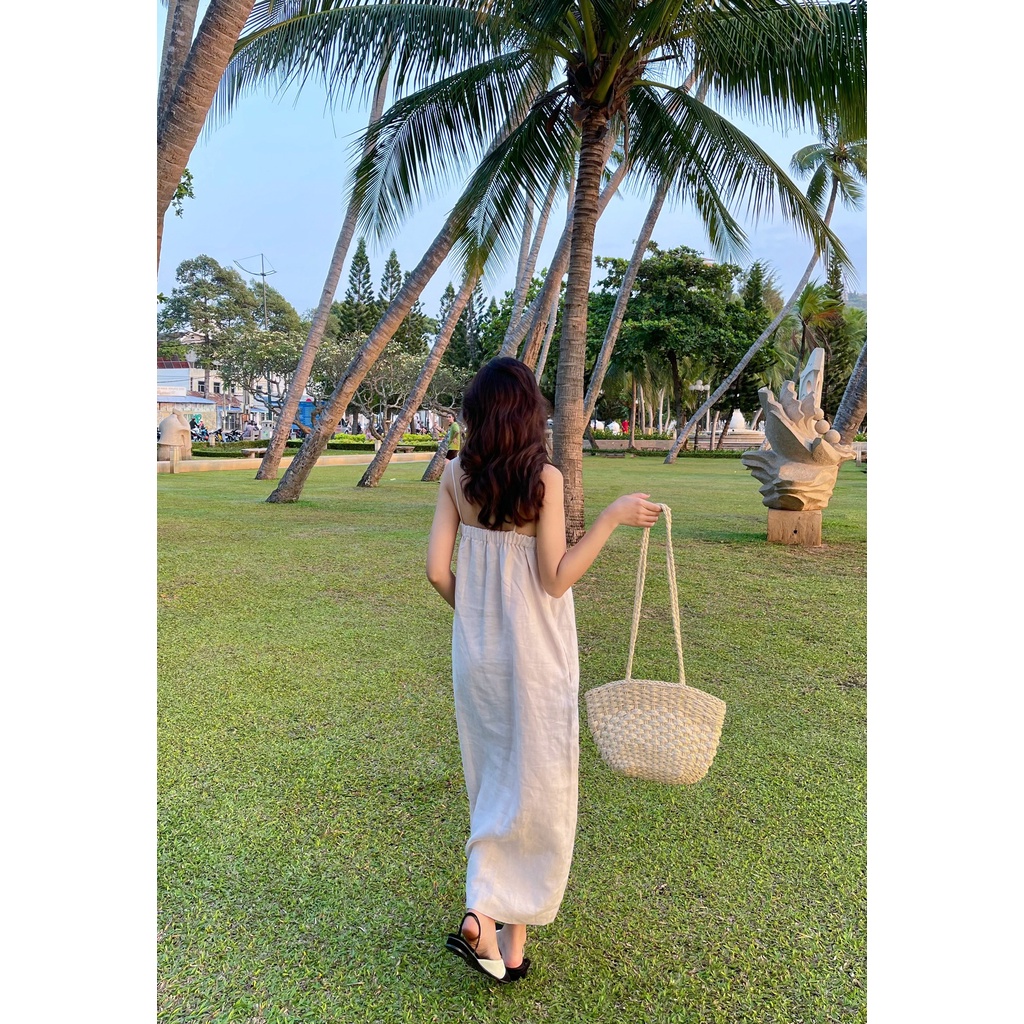 Đầm Evie _ Alani Linen Beige