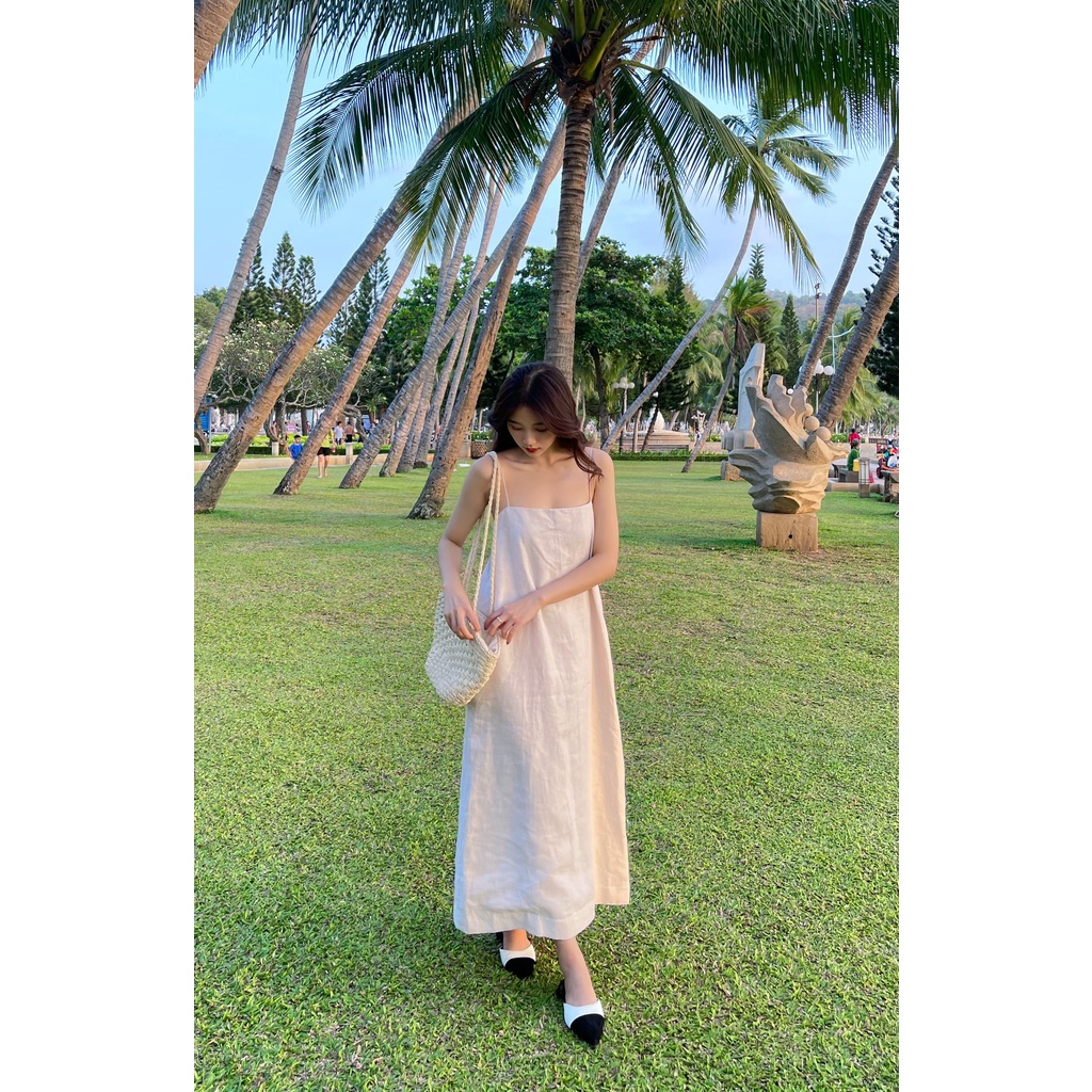 Đầm Evie _ Alani Linen Beige