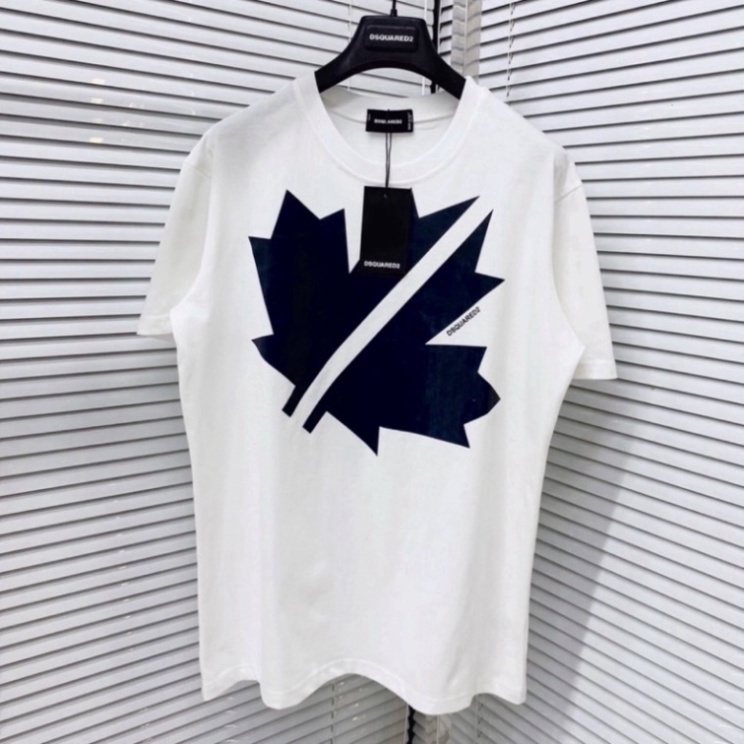 Áo phông nam nữ Premium Cotton in hình logo lá chữ DSQ2 vải dày dặn co giãn 4 chiều cao cấp 2023 | BigBuy360 - bigbuy360.vn