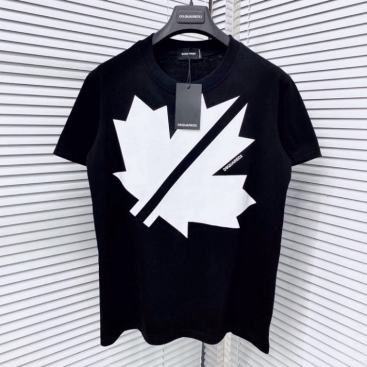 Áo phông nam nữ Premium Cotton in hình logo lá chữ DSQ2 vải dày dặn co giãn 4 chiều cao cấp 2023 | BigBuy360 - bigbuy360.vn