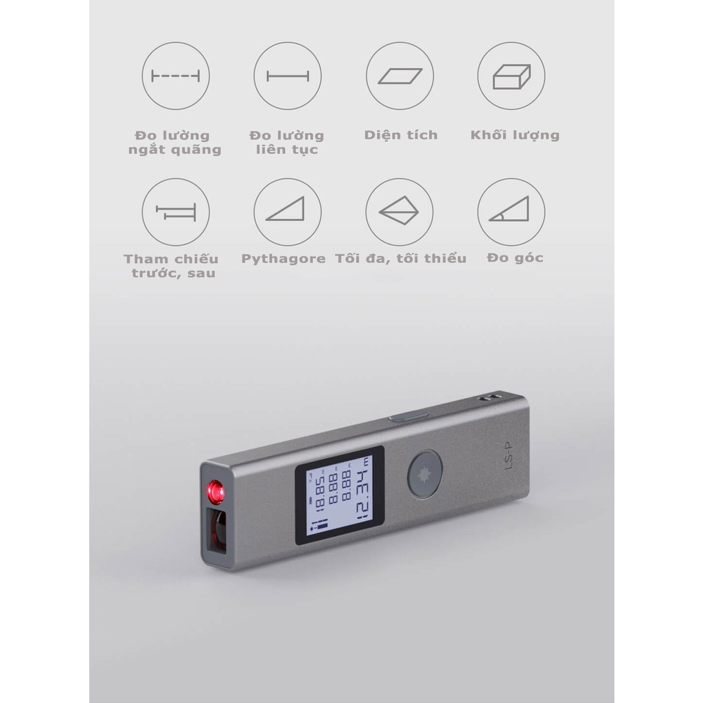 Máy Đo Khoảng Cách Xiaomi Duka LS-P 40m | Hàng Chính Hãng | Bảo Hành 1 Tháng | Mimax Store