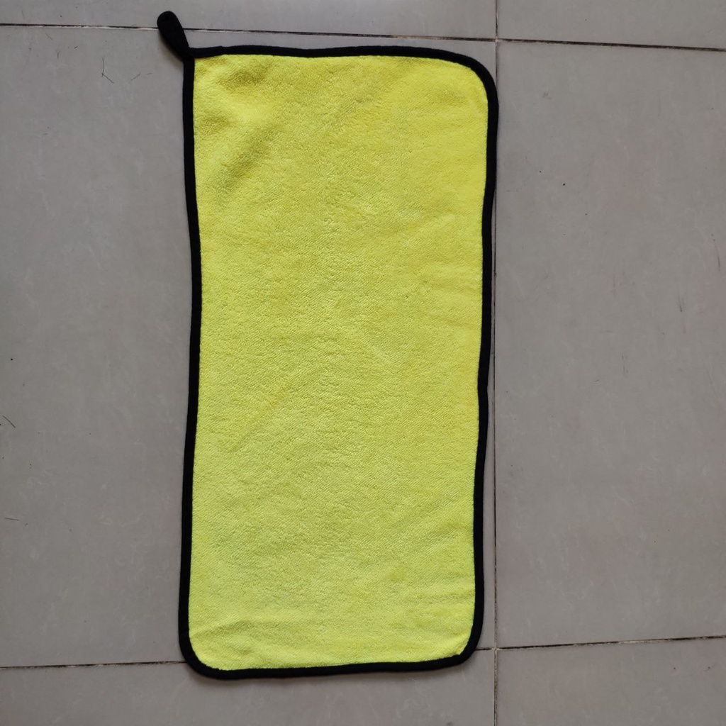 Khăn lau ô tô, xe hơi khăn lau bếp lau kính lau tay màu vàng, 2 lớp Microfiber mềm mịn, siêu thấm hút