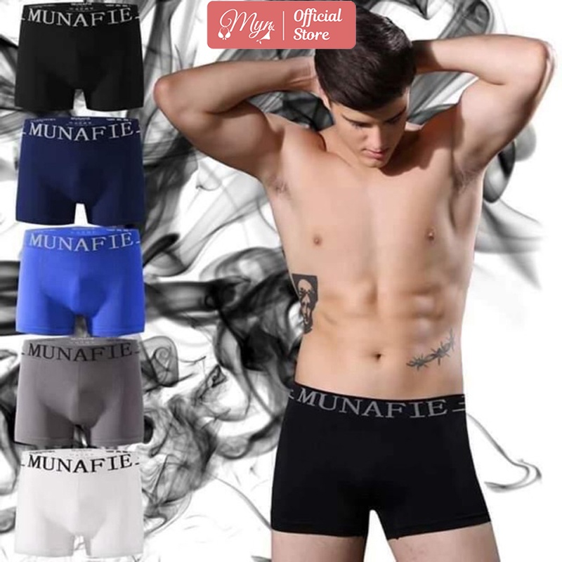 [ĐÓNG TÚI ZIP] QUẦN SỊP ĐÙI NAM MUNAFIE XUẤT NHẬT CAO CẤP CO GIÃN 4 CHIỀU - BOXER FREESIZE