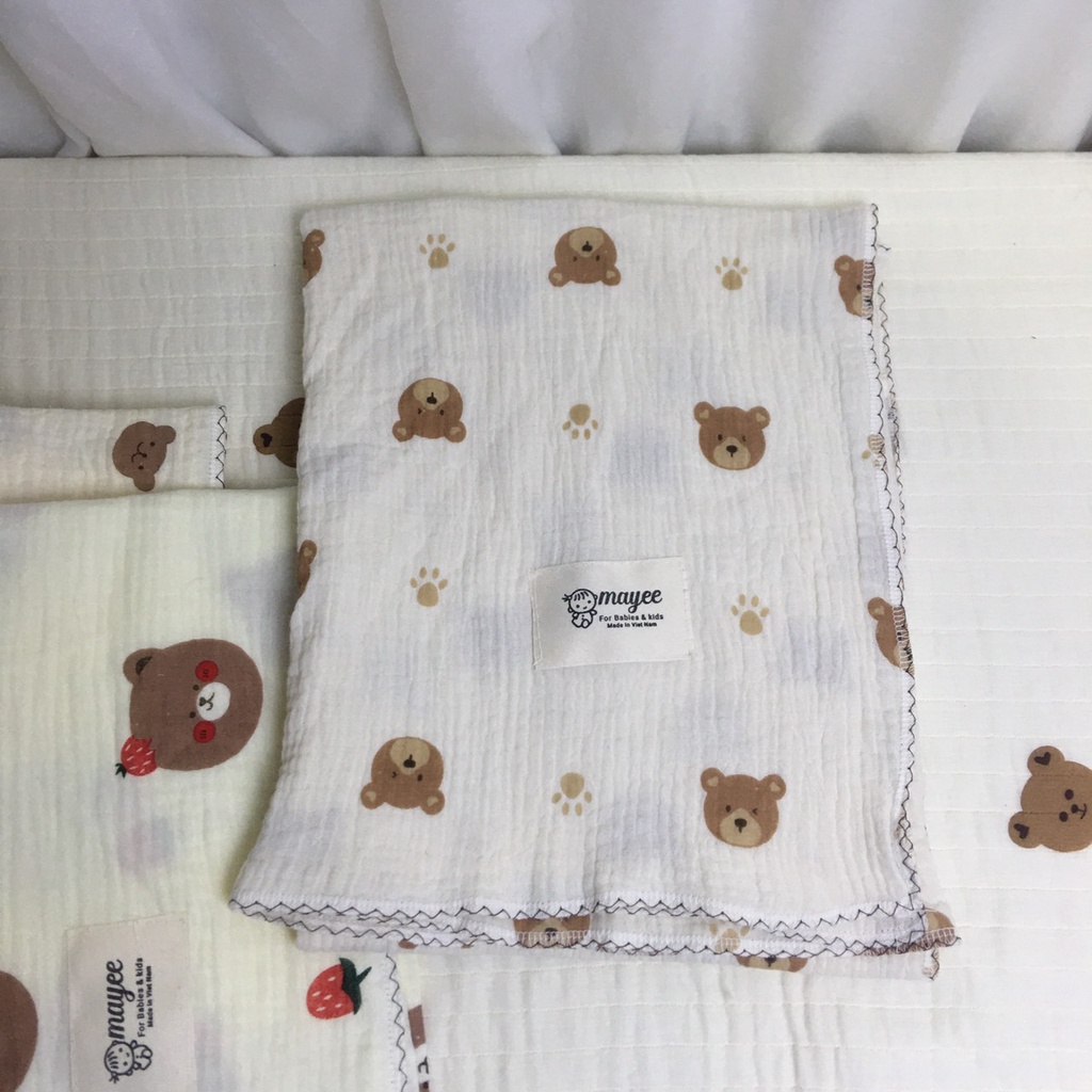 Khăn tắm xô muslin Mayee 100x100cm  đa năng cao cấp cho bé