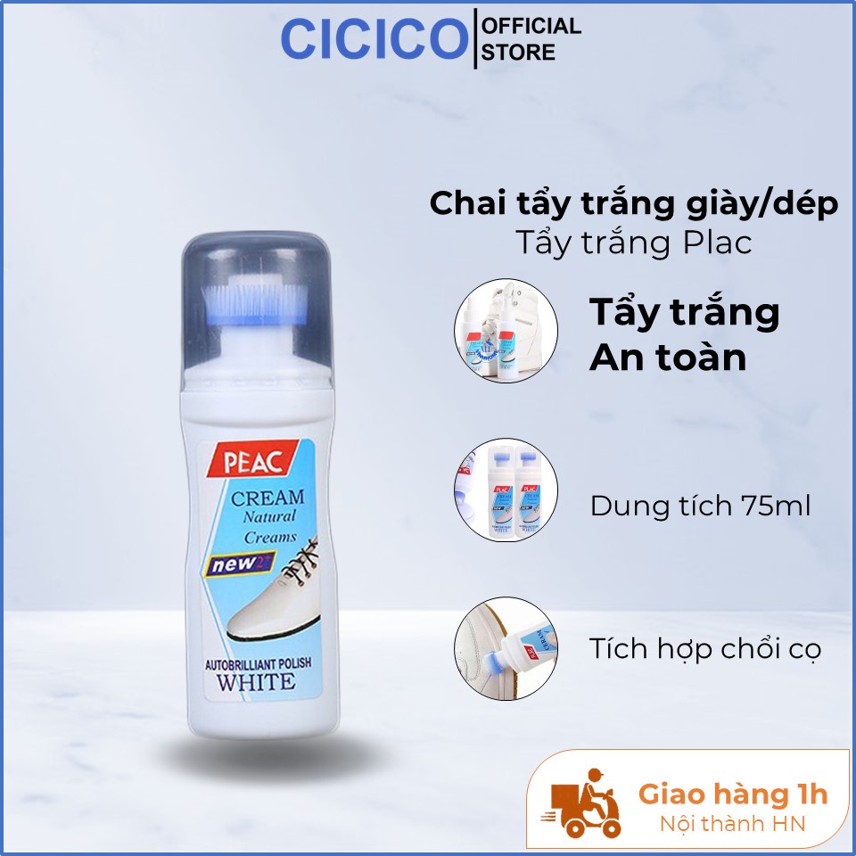 Lọ đánh giày Cicico H122 dung dịch tẩy rửa giày dép siêu sạch màu trắng