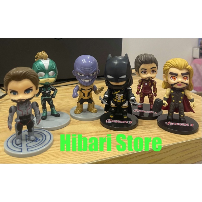Bộ 6 mô hình nhân vật siêu anh hùng Avenger Và DC Loại I