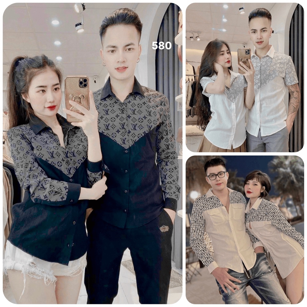 Áo sơ mi nam nữ cặp đôi, sơ mi chất đũi nhăn hợp thời trang, sang trọng, hot trend năm - Hopy_Store Hot Trend