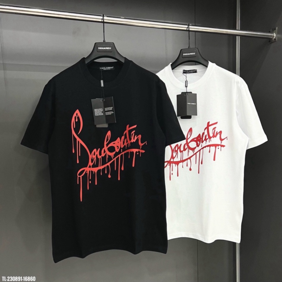 Áo phông Louboutin chảy mực nam nữ in 2 mặt. Áo Phông Loubotin Unisex Nam Nữ hotrend quảng châu