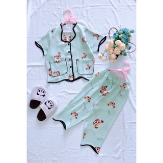 Bộ sóng mặc nhà cho bé gái vải lụa mango loại 1 - Gạokidclothes
