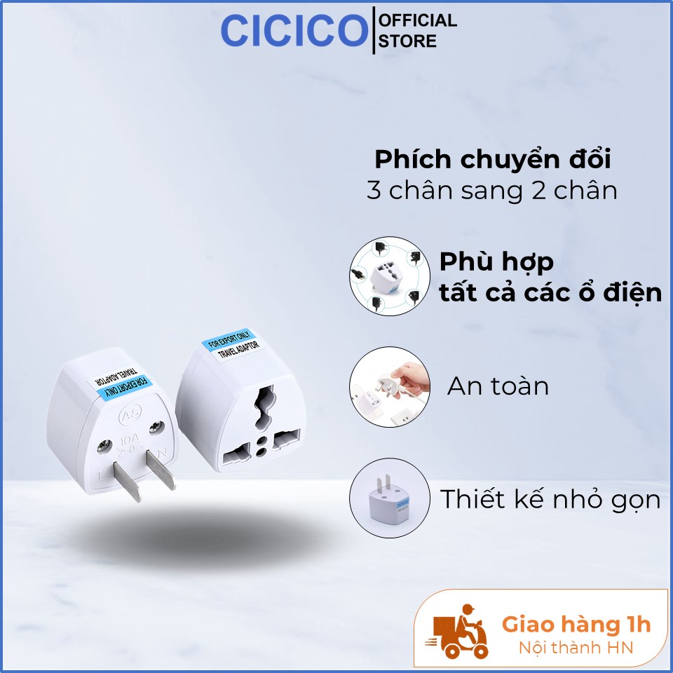 Phích chuyển nguồn chấu 3 chân sang 2 chân