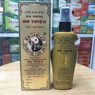 Cồn xoa bóp an triệu dạng xịt - chai 100ml - chai xoa 60ml