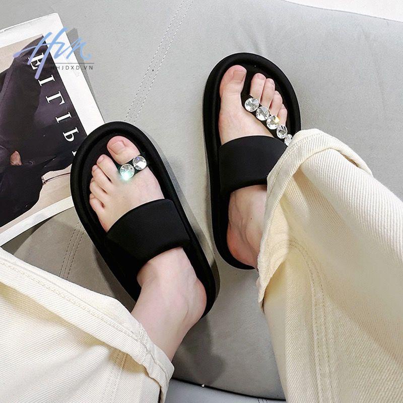 Sandal Đế Xuồng Dày Quai Đính Đá Thời Trang Mùa Hè 2023 Mới Cho Nữ