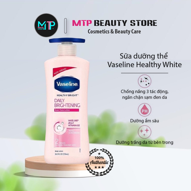 (Mẫu Mới) Sữa Dưỡng Thể Vaseline Healthy White UV Lightening Body Lotion 725ml