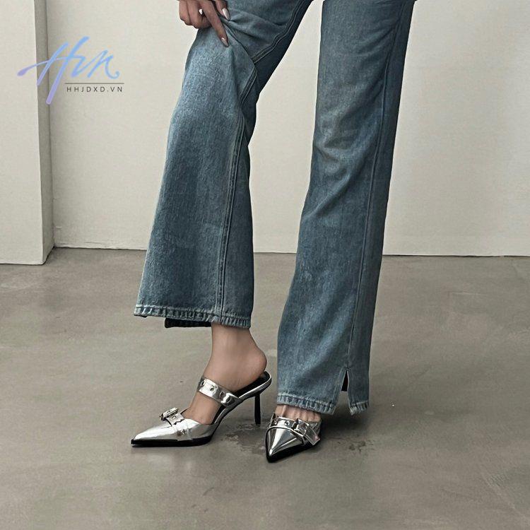 Sandal Cao Gót Mũi Nhọn Phong Cách Roman Thời Trang Mùa Hè Mới 2023