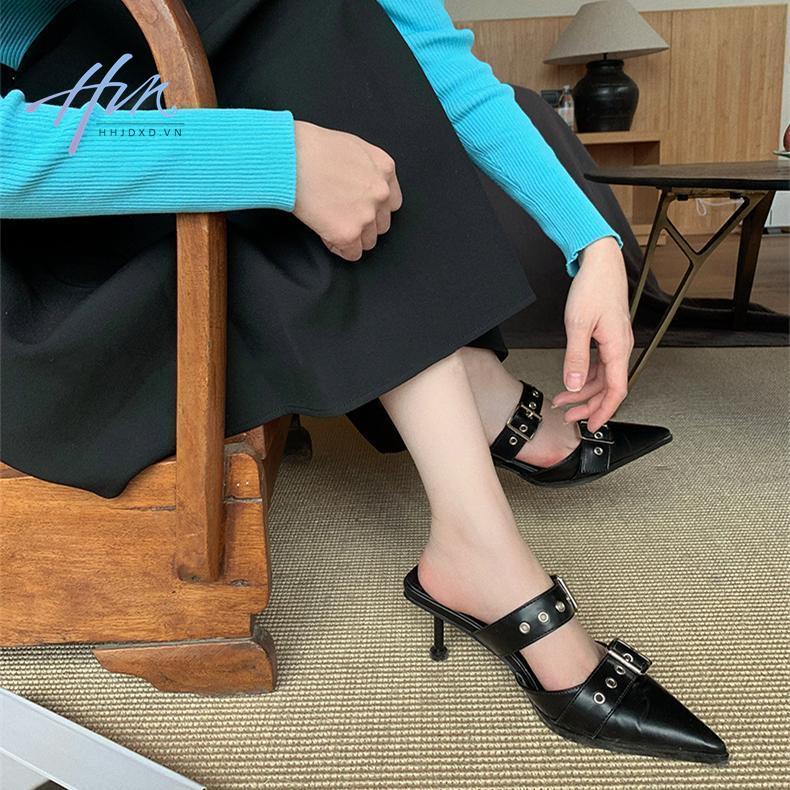 Sandal Cao Gót Mũi Nhọn Phong Cách Roman Thời Trang Mùa Hè Mới 2023