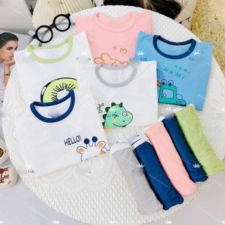 Bộ cộc thun lạnh Huy Kids cho bé trai bé gái nhiều màu từ 6-17kg
