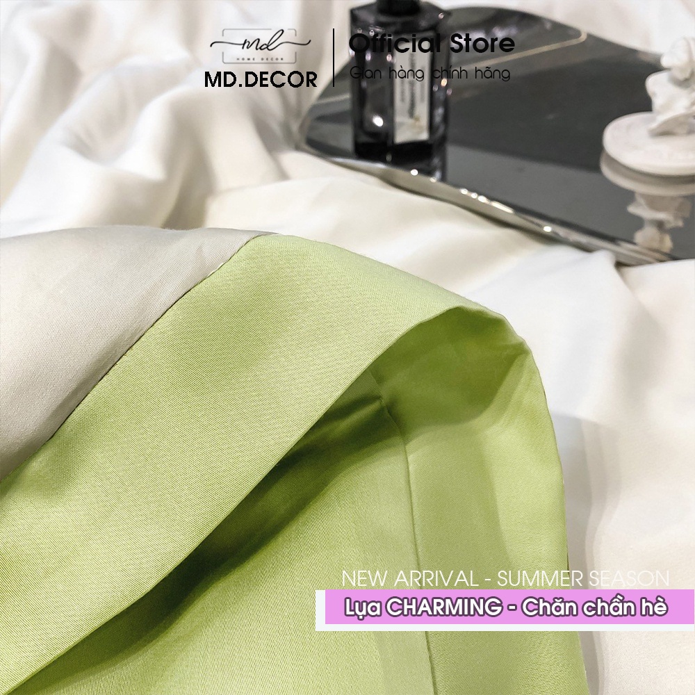 Bộ chăn ga gối Lụa Charming MD.DECOR - Bedding chần bông hè trơn màu nhiều kích thước M4/M6/M8