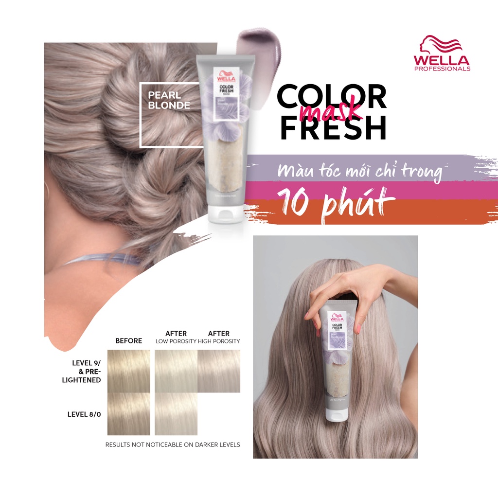 Combo 2 Dầu Hấp Màu Nhuộm Wella Color Fresh Mask, Tăng Cường Ánh Sắc Màu Tóc Phục Hồi Màu Tóc Nhuộm.