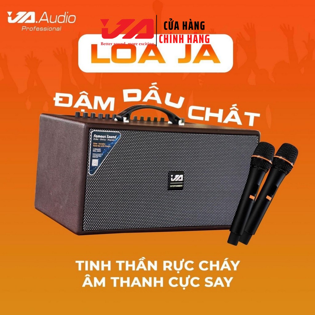 Loa Karaoke Xách Tay JA CW500 150W Chính Hãng – Bass Đôi 16cm, Kèm 2 Micro, Bluetooth-Optical-USB-Cổng Guita-Ja Audio