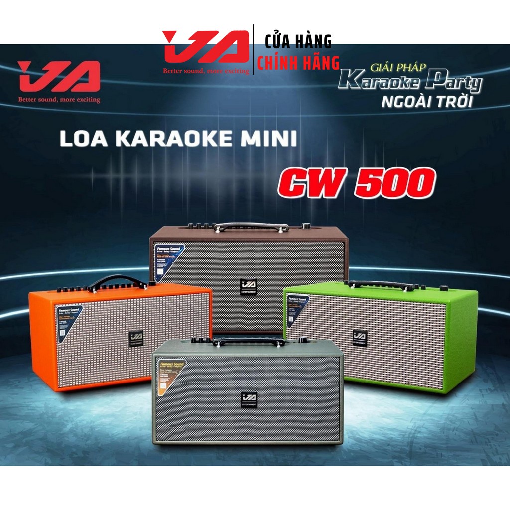 Loa Karaoke Xách Tay JA CW500 150W Chính Hãng – Bass Đôi 16cm, Kèm 2 Micro, Bluetooth-Optical-USB-Cổng Guita-Ja Audio