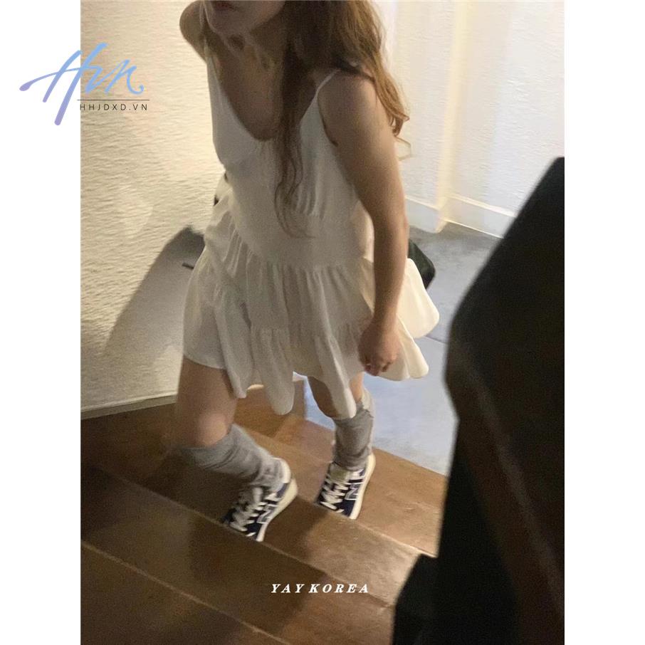 Đầm Hai Dây Xếp Tầng Dễ Thương Có Thể Điều Chỉnh