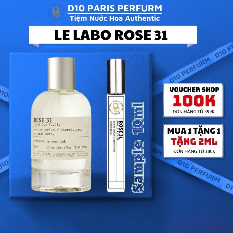 Nước hoa le labo rose 31 mẫu thử 10ml lưu hương lâu chính hãng D10 Perfurm.