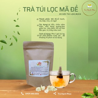 Trà túi lọc mã đề ngũ vị-20 gói/bịch ( mã đề, rễ tranh, mía, râu ngô, cỏ ngọt)