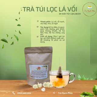 Trà túi lọc lá vối ngũ vị-20 gói/ bịch(lá vối,râu ngô, mía , rễ tranh, cỏ ngọt)