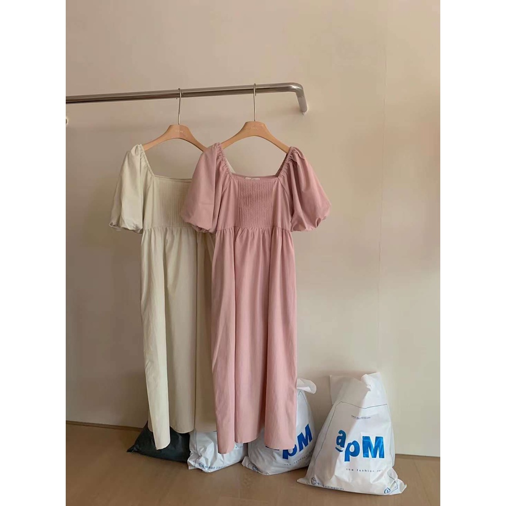 Váy cổ U tay bồng li ngực 835 (V.NI)
