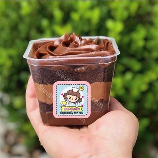 Tem Homemade cô gái đầu bếp hình vuông HANDAUBEP001 dán trang trí hộp bánh, bánh cupcake, tem ăn vặt