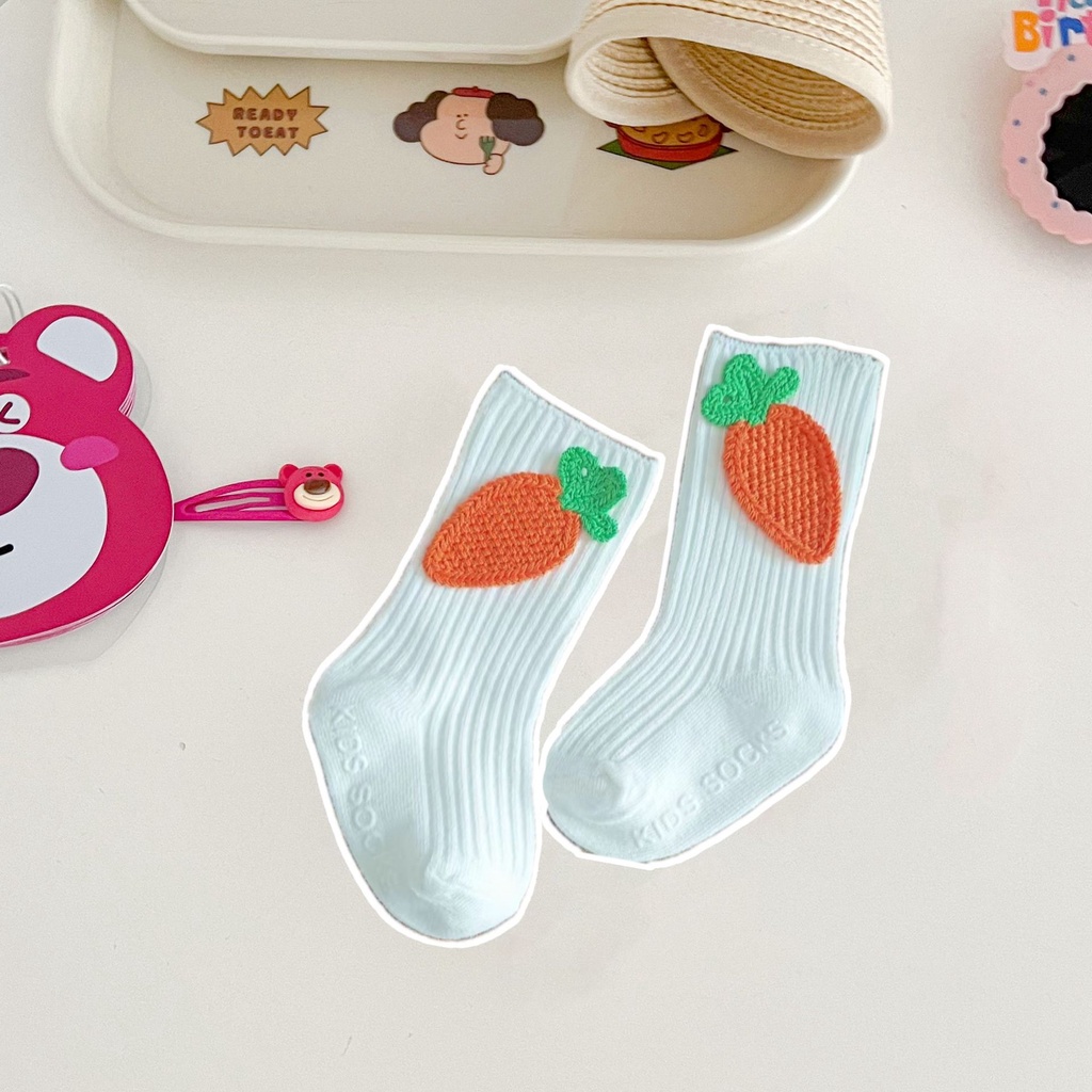 Aó liền quần body suit hình cà rốt kèm mũ siêu dễ thương cho bé trai bé gái mùa hè A40