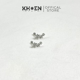 Khuyên 3 hoa đá - hợp kim - khoen store