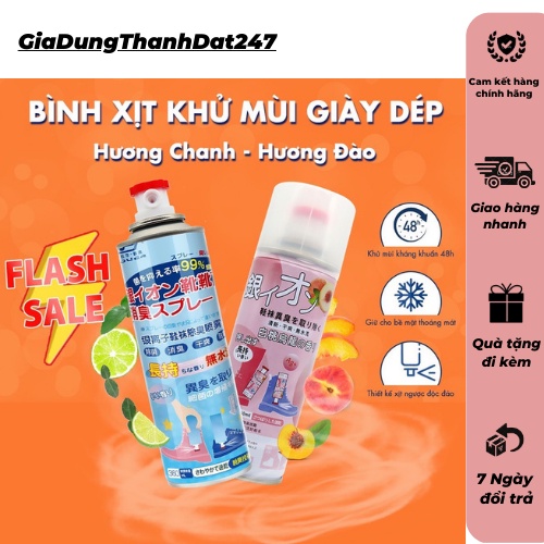 Chai Xịt Khử Mùi Giày Dép NaNo Bạc, Xịt Khử Mùi Hôi Chân Nano - T1268