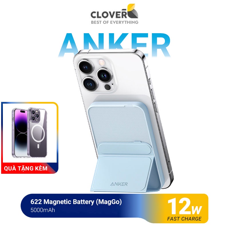 Pin Sạc Dự Phòng Không Dây Anker Maggo 5000mah Sạc Nhanh 20w Kiêm Giá Đỡ Điện Thoại Có Thể Gập Lại Cho 13 12 Pro Max