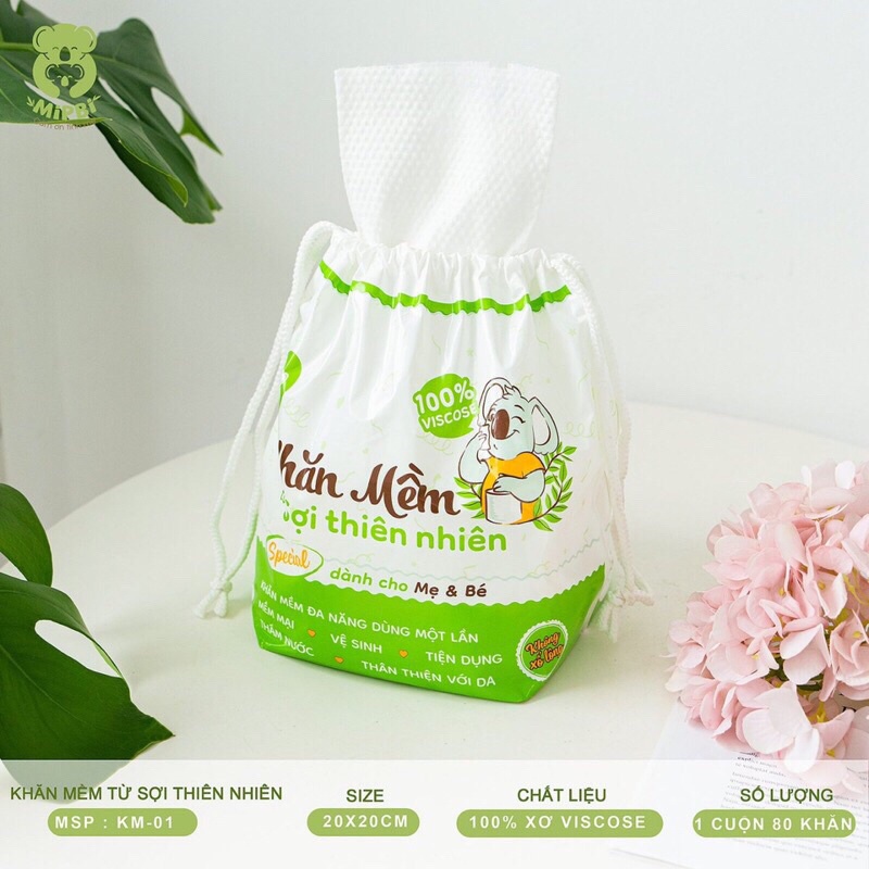 Khăn Mềm Từ Sợi Thiên Nhiên Mipbi Cho Mẹ Và Bé KT 20*20cm