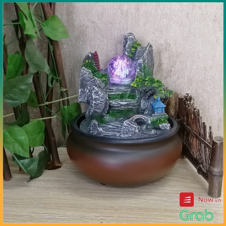 Thác nước để bàn phong thuỷ trang trí, Đài phun nước phong thuỷ đèn led siêu đẹp