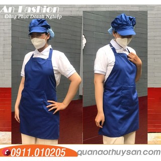 Tạp dề phục vụ, đồng phục quán cà phê, phục vụ bếp Vải kaki xanh đậm dày dặn