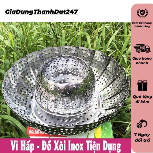 Khay Hấp Xôi Inox Xoè Có Hộp Đựng Bên Ngoài-Tiện ích Cho Các Mẹ - T2700