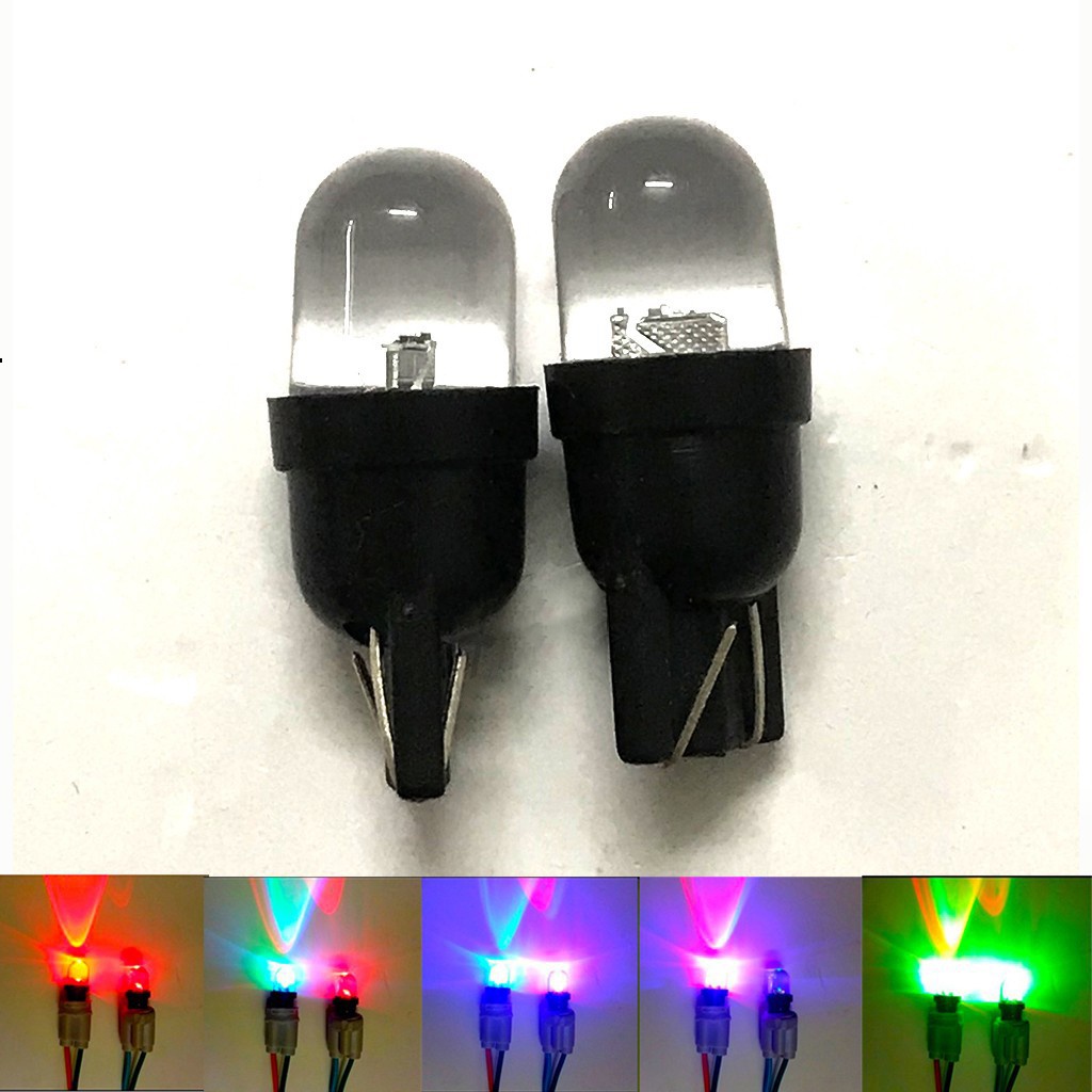 [RBSL6001 Bóng Led T10 NHÁY 7 MÀU Siêu Sáng, Đèn Led T10 NHÁY 7 MÀU Lắp Mặt Đồng Hồ, Demi, Xi Nhan Xe Máy, Ô Tô