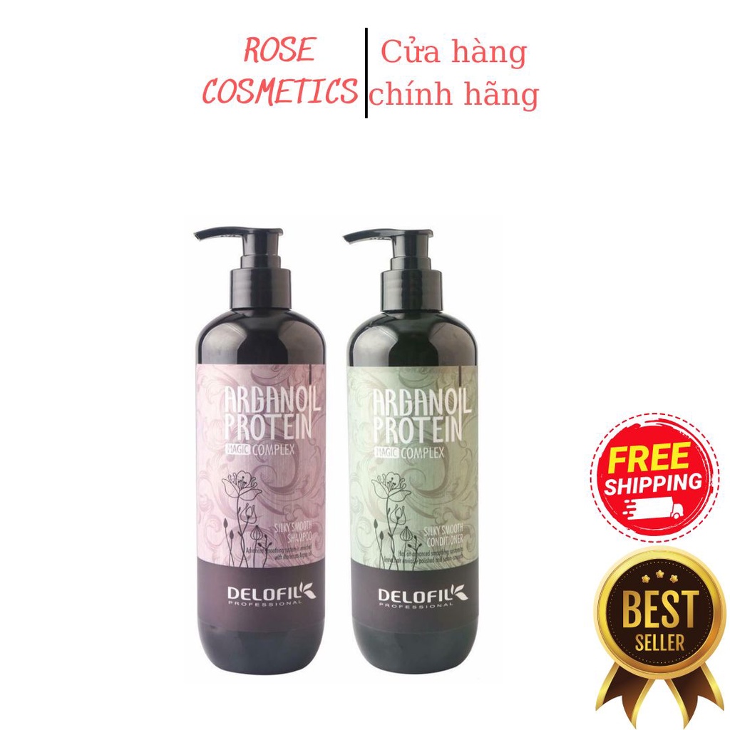 Dầu Gội Dầu Xả DELOFIL Arganoil Protein 800ML Kiềm Dầu Giảm Gàu, Ngứa, Phục Hồi Tóc Khô Xơ, Hư Tổn