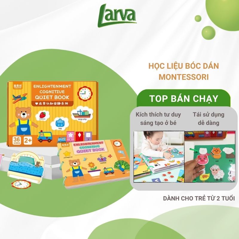 Sách bóc dán MONTESSORI 17 chủ đề giáo dục sớm thông minh cho bé, bảng bận rộn quiet book, busy board có tiếng anh