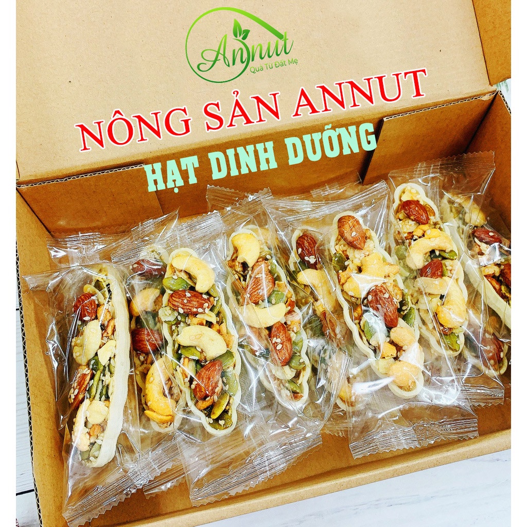 Bánh thuyền hạt dinh dưỡng ANNUT mix các loại hạt lành mạnh hỗ trợ giảm cân ăn kiêng