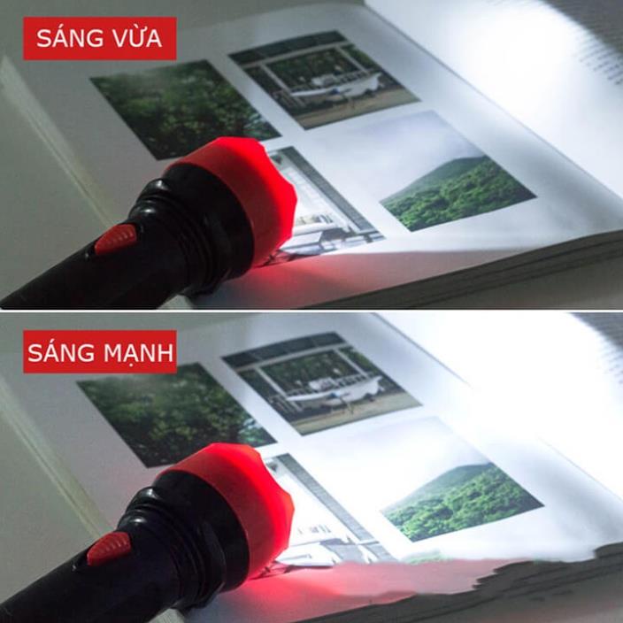 Đèn pin cầm tay siêu sáng chiếu xa 2 chế độ, pin trâu 400mah, đèn led cầm tay cao cấp