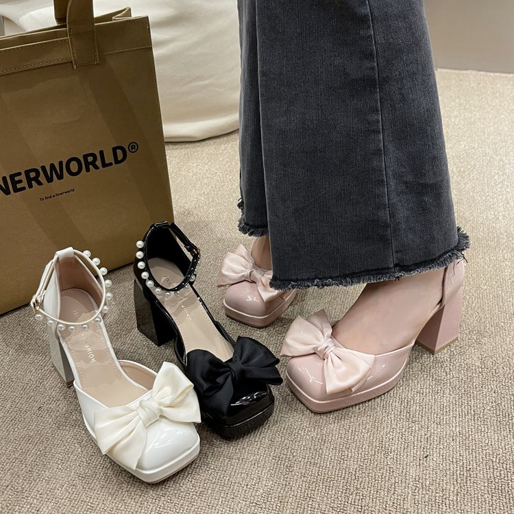 Giày Cao Gót Thắt Nơ Xinh Xắn Thời Trang