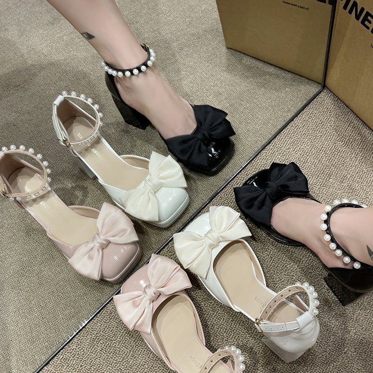 Giày Cao Gót Thắt Nơ Xinh Xắn Thời Trang