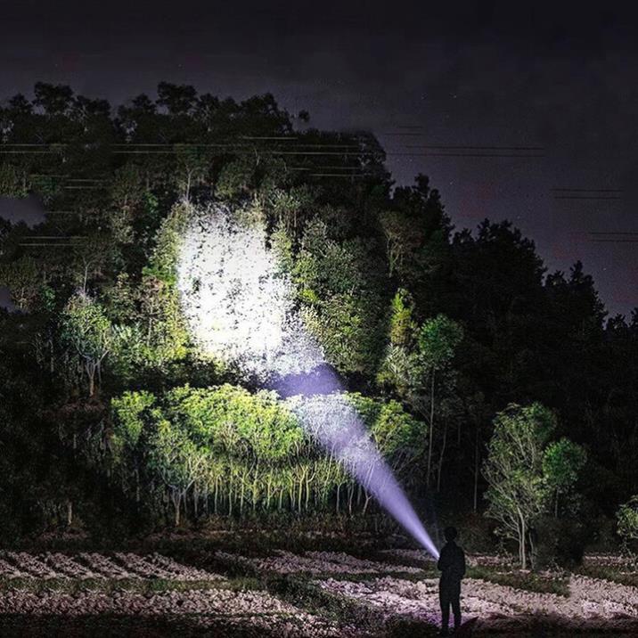 Đèn pin mini cầm tay siêu sáng chiếu xa 300M có Zoom xa gần, pin trâu, chống thấm nước IP44, đèn pin Led XPE T6 cầm tay