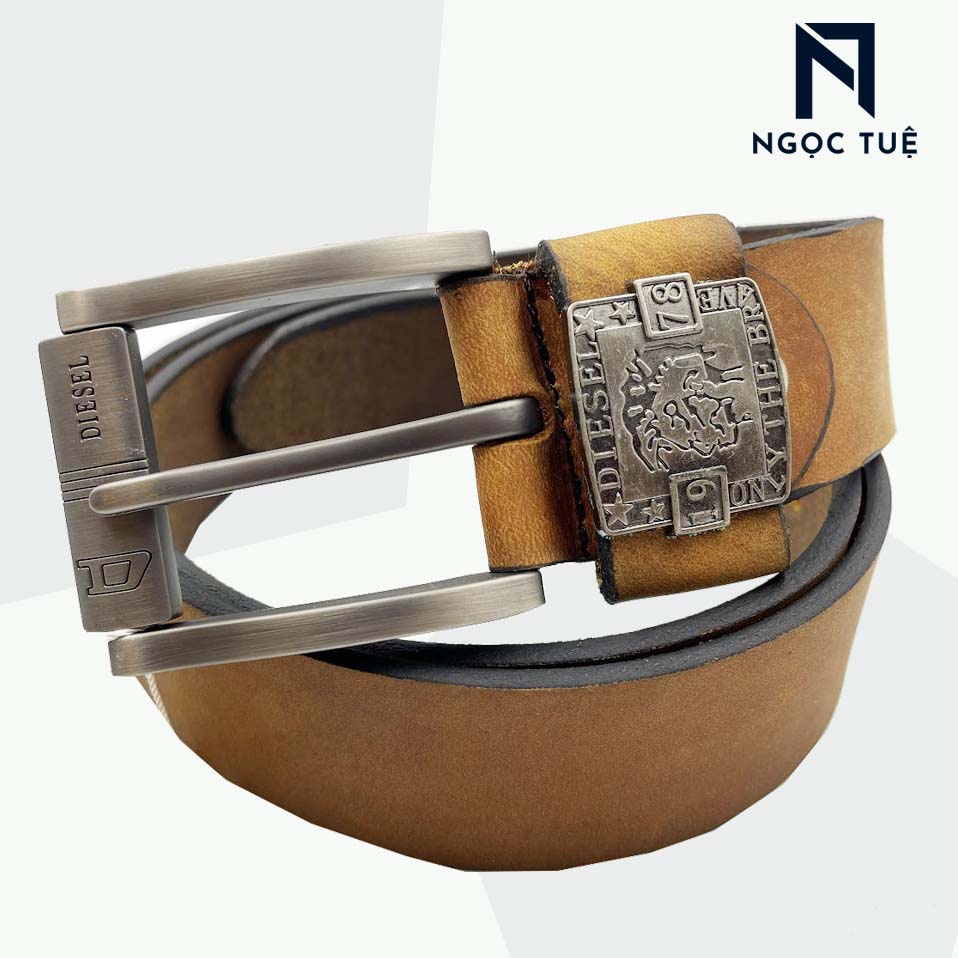 Thắt lưng Nam Da Bò Màu Vàng Nâu Hiệu DÍESEL_Ngọc Tuệ