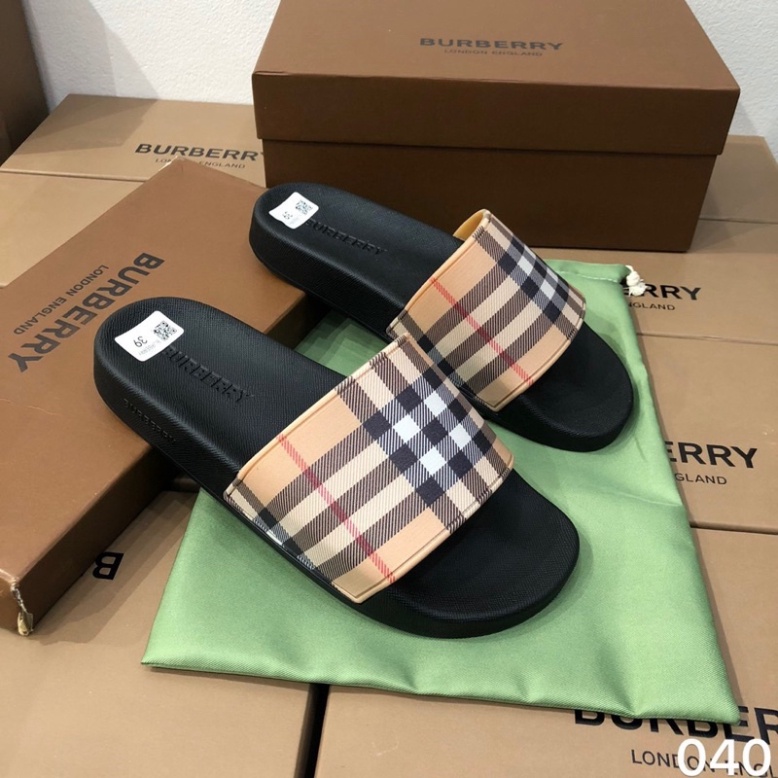 Dép da nam cao cấp - dép lê quai ngang bbr có hộp.