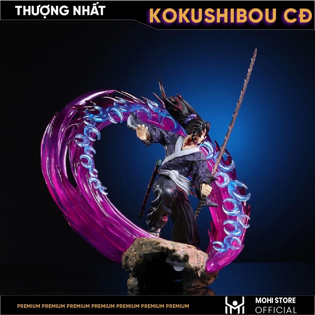 Mô Hình Thượng Nhất Kokushibou chiến đấu siêu ngầu - có led - cao 30cm - Full box - Kimetsu No Yaiba - Có Hộp Màu