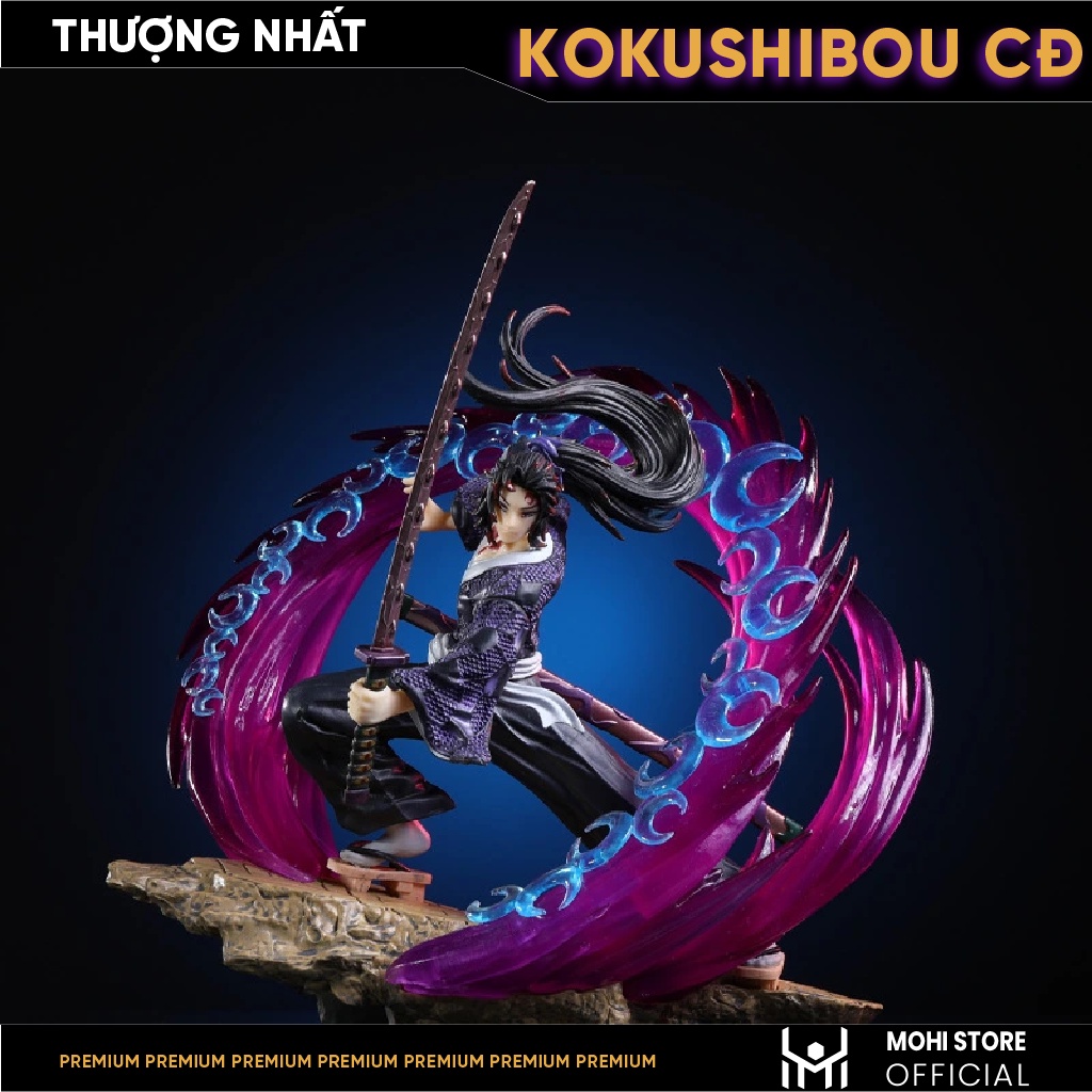 Mô Hình Thượng Nhất Kokushibou chiến đấu siêu ngầu - có led - cao 30cm - Full box - Kimetsu No Yaiba - Có Hộp Màu